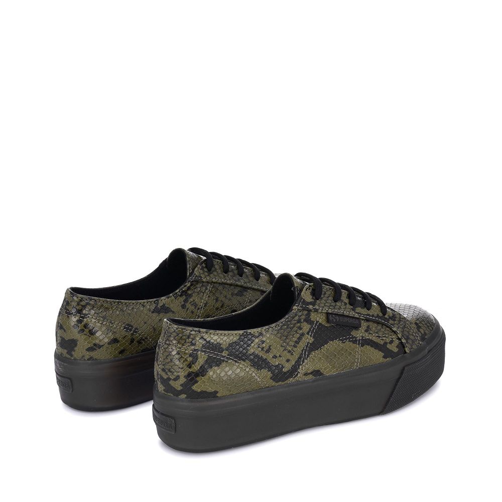 Superga 2790 Green Platform Sneakers - Women's Sneakers USA | US6481963